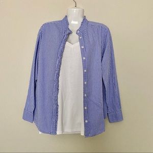 Women’s Blue & White Gingham Button Down